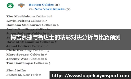梅吉慕捷与鲁达士的精彩对决分析与比赛预测